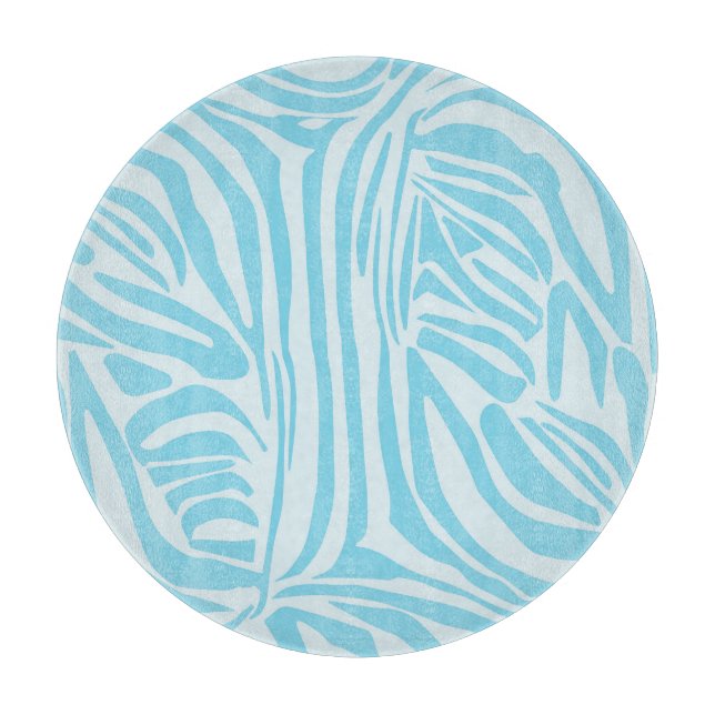 Blue Zebra Pattern Cutting Board (Front)