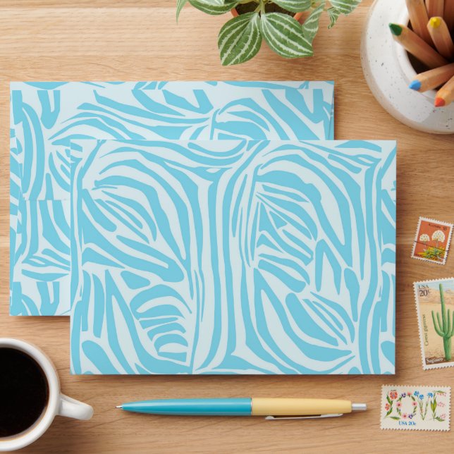 Blue Zebra Pattern Envelope (Desk)