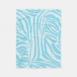 Blue Zebra Pattern Fleece Blanket