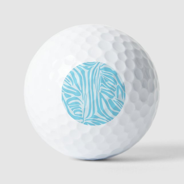 Blue Zebra Pattern Golf Balls (Front)