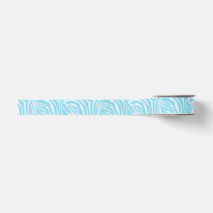 Blue Zebra Pattern Grosgrain Ribbon