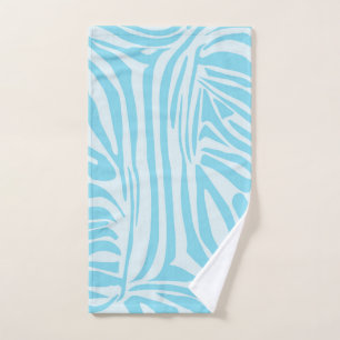 Blue Zebra Pattern Hand Towel