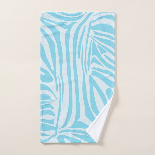 Blue Zebra Pattern Hand Towel (Hand Towel)