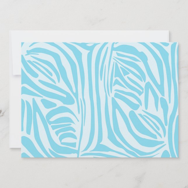 Blue Zebra Pattern Holiday Card (Front)