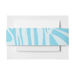 Blue Zebra Pattern Invitation Belly Band