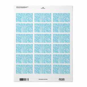 Blue Zebra Pattern Label