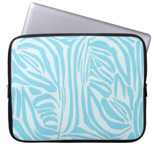 Blue Zebra Pattern Laptop Sleeve