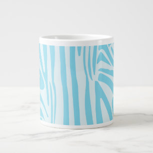 Blue Zebra Pattern Large Coffee Mug