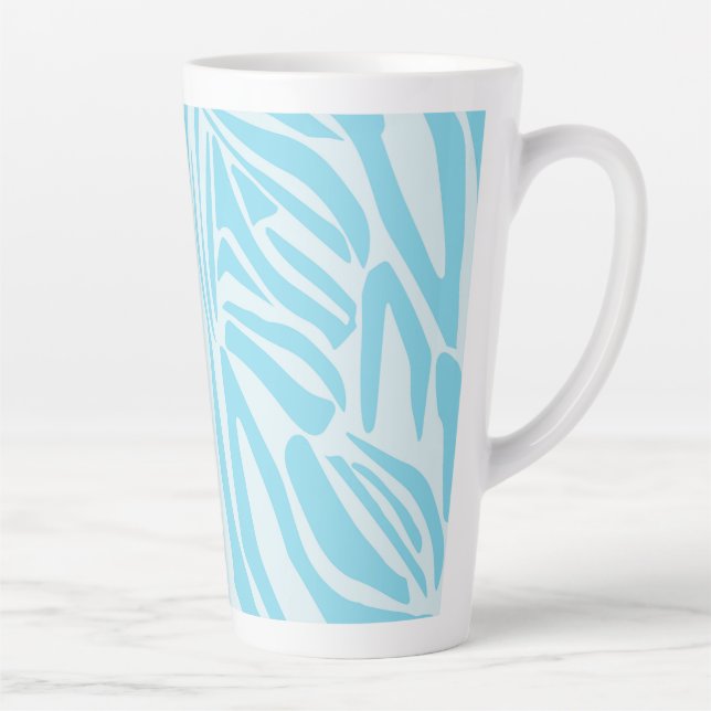Blue Zebra Pattern Latte Mug (Right)