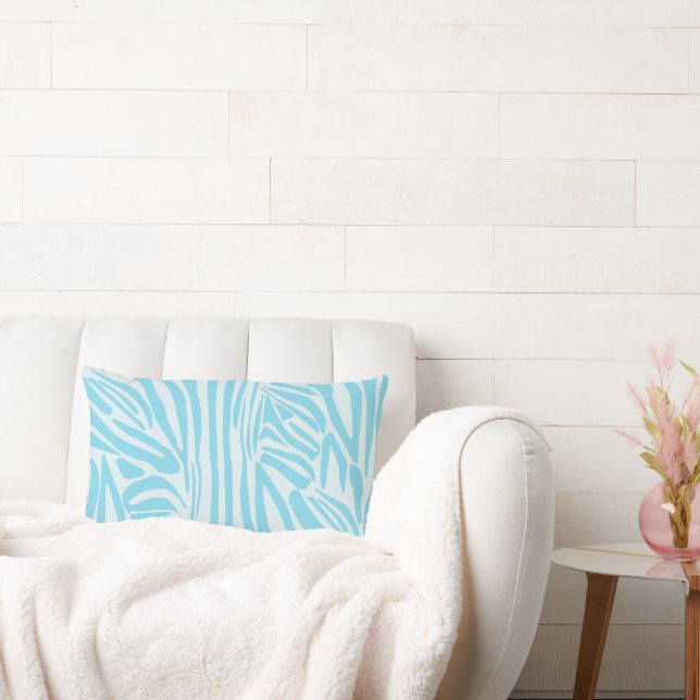 Blue Zebra Pattern Lumbar Cushion (Couch)