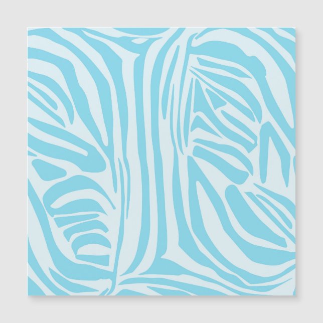 Blue Zebra Pattern Magnetic Invitation (Front)