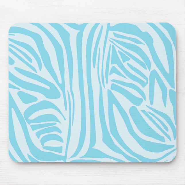 Blue Zebra Pattern Mouse Pad (Front)