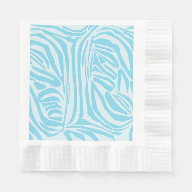 Blue Zebra Pattern Napkin (Front)