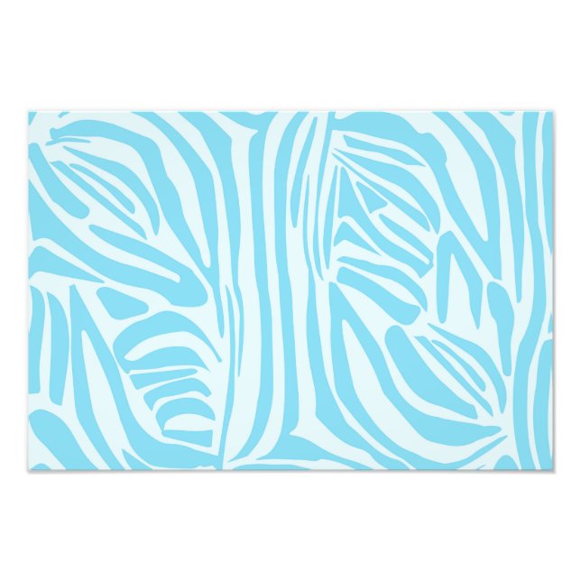 Blue Zebra Pattern Photo Print (Front)