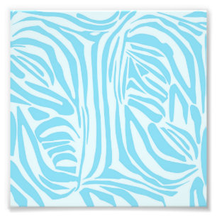 Blue Zebra Pattern Photo Print