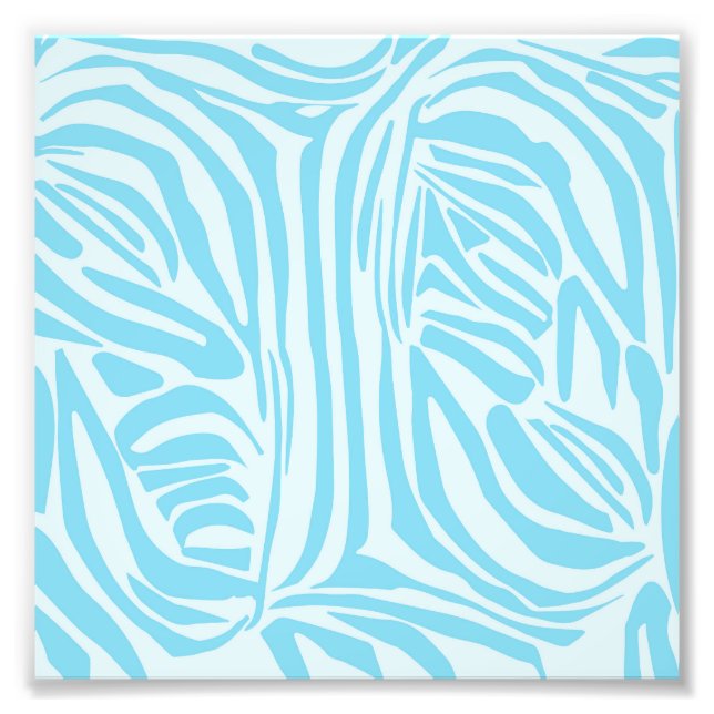 Blue Zebra Pattern Photo Print (Front)