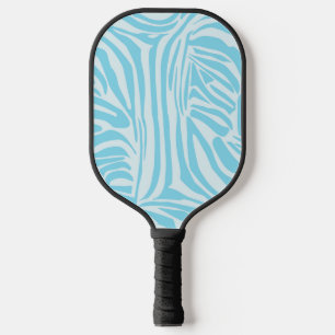 Blue Zebra Pattern Pickleball Paddle