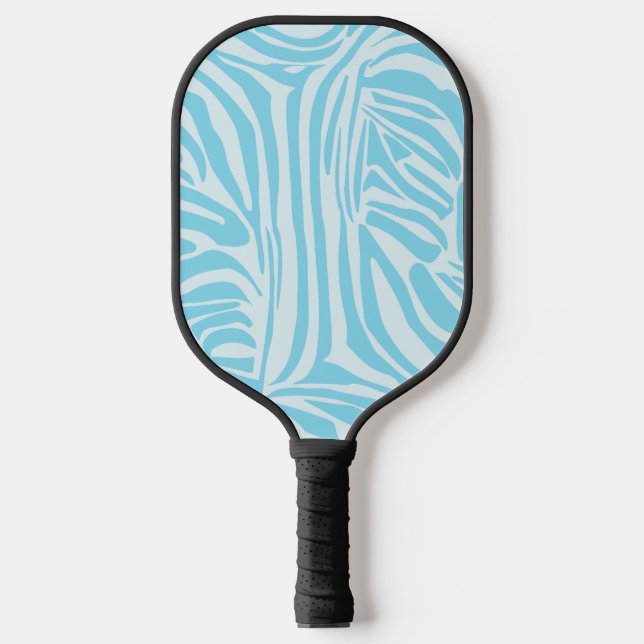 Blue Zebra Pattern Pickleball Paddle (Front)