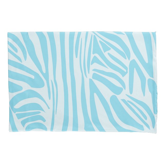 Blue Zebra Pattern Pillowcase (Front)