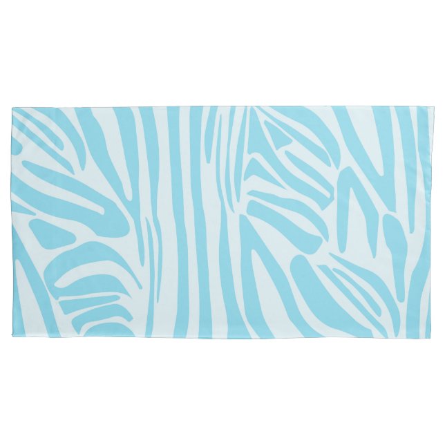 Blue Zebra Pattern Pillowcase (Front-Left)