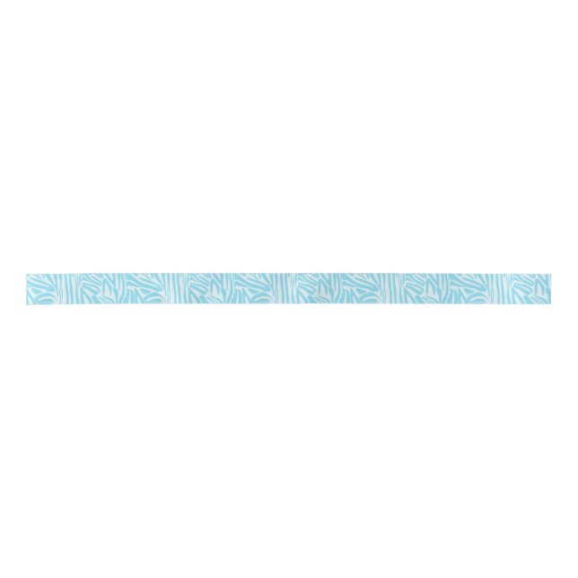 Blue Zebra Pattern Satin Ribbon (Front)