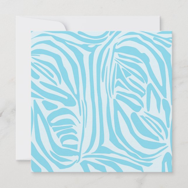Blue Zebra Pattern Save The Date (Front)