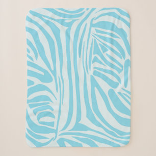 Blue Zebra Pattern Sherpa Blanket