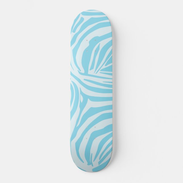 Blue Zebra Pattern Skateboard (Front)