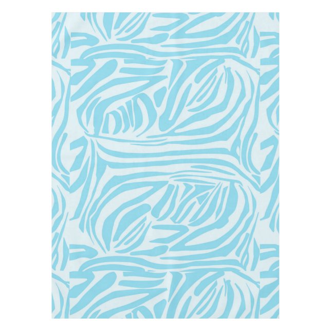 Blue Zebra Pattern Tablecloth (Front)