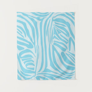 Blue Zebra Pattern Tapestry
