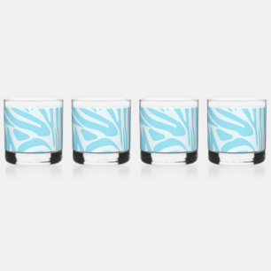 Blue Zebra Pattern Whiskey Glass