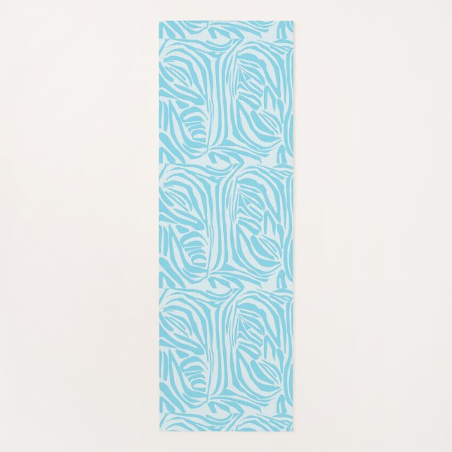 Blue Zebra Pattern Yoga Mat (Front)
