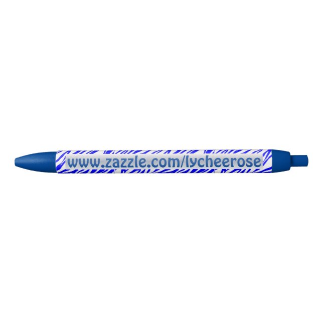 Blue Zebra print lycheerose pen (Front)