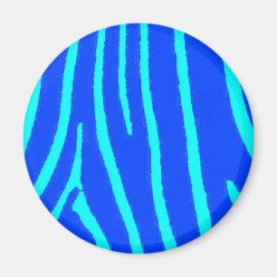 Blue Zebra Print Magnet