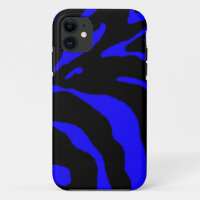 Blue Zebra Stripe Animal Print