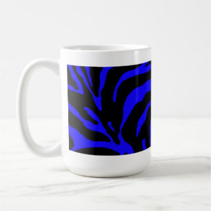 Blue Zebra Stripe Animal Print Coffee Mug