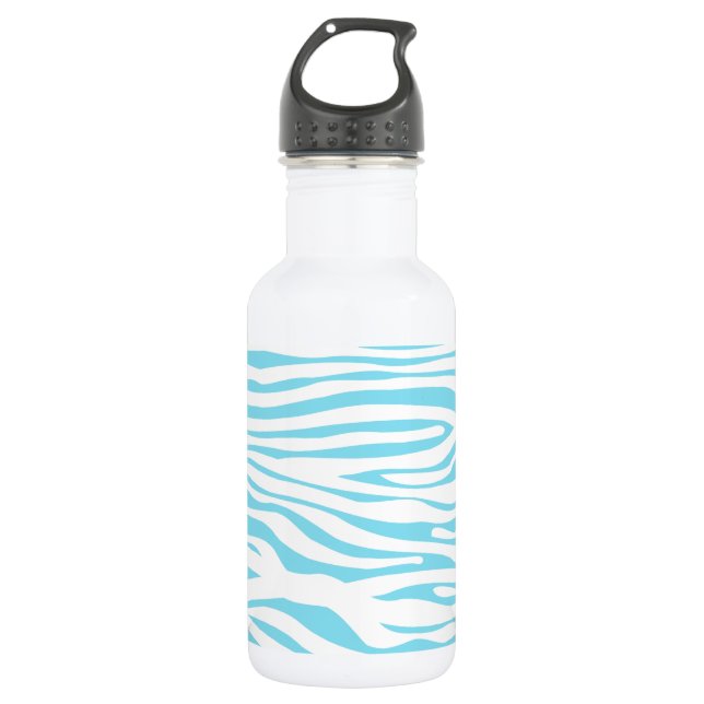 Blue Zebra stripe pattern 532 Ml Water Bottle (Front)