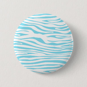Blue Zebra stripe pattern 6 Cm Round Badge