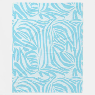 Blue Zebra Stripe Pattern Fleece Blanket