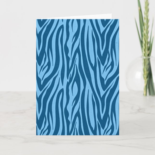 Blue Zebra Stripes Card (Front)