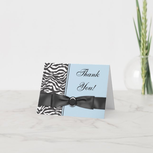 Blue Zebra Thank You Cards (Front)
