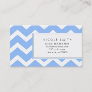 Blue Zig Zag Chevron Pattern Calling Cards