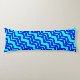 Blue Zig Zag Chevron Pattern Design Body Cushion