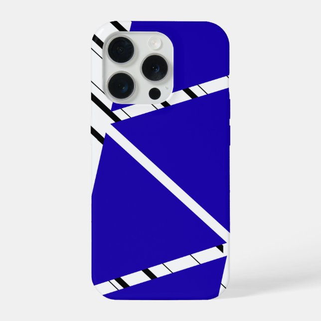 Blue Zig Zag Pattern iPhone Case (Back)