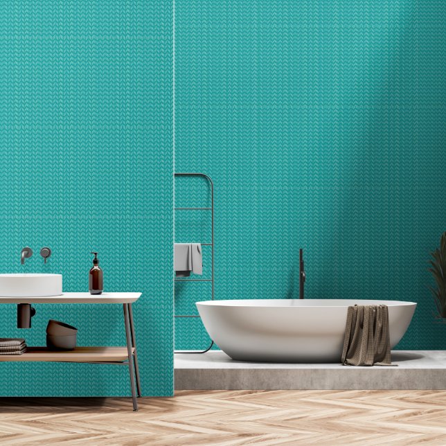 Blue Zig-Zags Wallpaper (Bathroom)