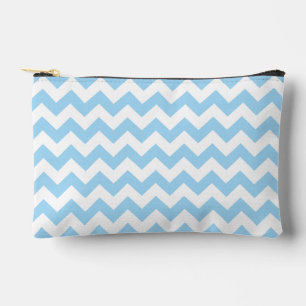 Blue Zigzag, Blue Chevron, Geometric Pattern Accessory Pouch