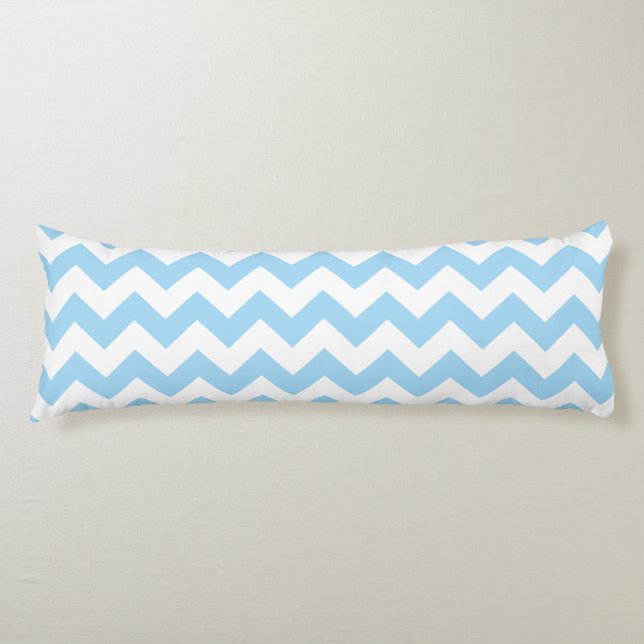 Blue Zigzag, Blue Chevron, Geometric Pattern Body Cushion (Front)