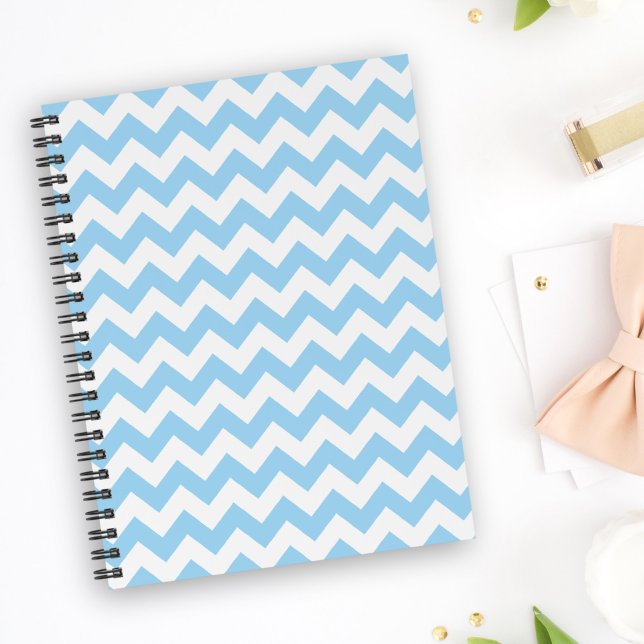 Blue Zigzag, Blue Chevron, Geometric Pattern Notebook (Creator Uploaded)