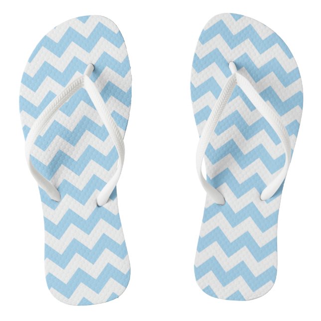 Blue Zigzag, Blue Chevron, Geometric Pattern Thongs (Footbed)