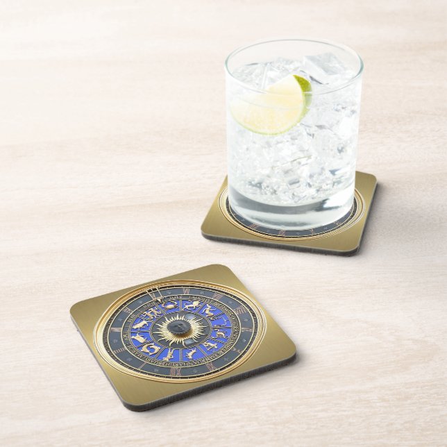 Blue Zodiac Wheel Coaster (Right Side)